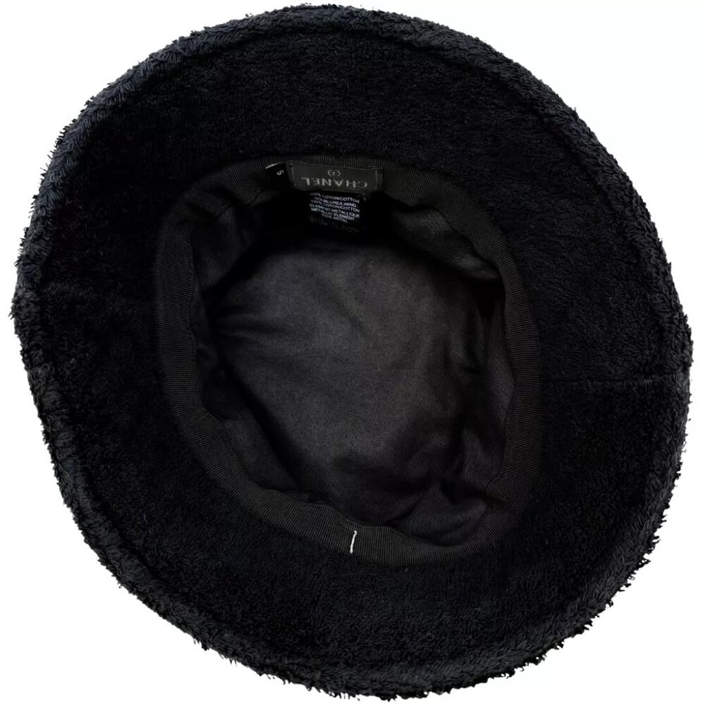 Authentic CHANEL CC Bucket Hat Size:S Black Cotton #36636126 - Picture 2 of 10